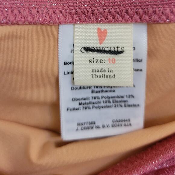 NWOT J. Crew Crewcuts Girls Pink Shimmer Bikini "Bottom Only" 12 - Picture 4 of 4